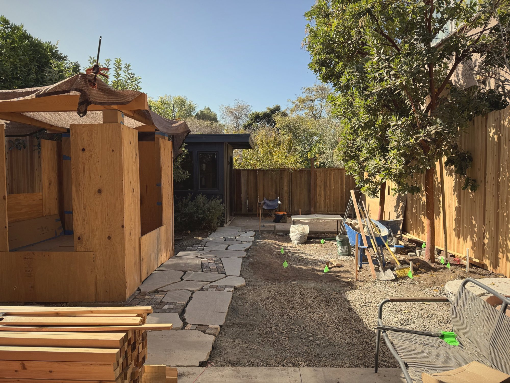 The backyard as of October 11, 2026